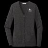 (KM) Ladies Marled Cardigan Sweater Thumbnail
